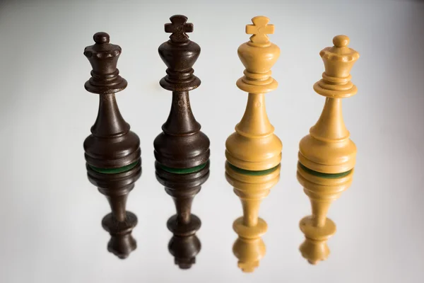 Chess photographed on a mirror — Stock Photo, Image