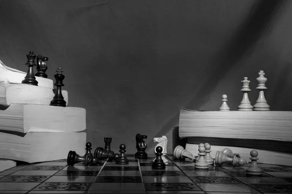 Chess photographed on a chessboard — Stock Photo, Image