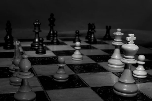 Chess photographed on a chessboard — Stock Photo, Image