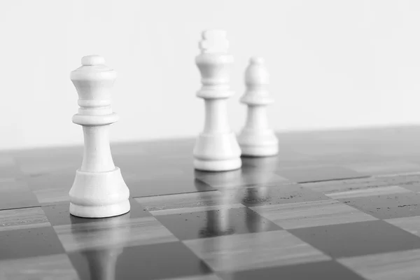 Chess photographed on a chessboard — Stock Photo, Image