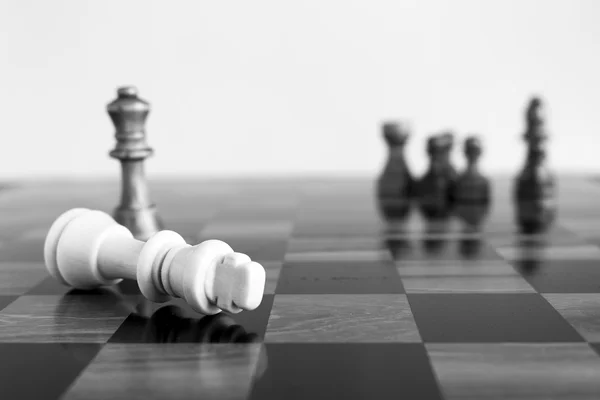 Chess photographed on a chessboard — Stock Photo, Image