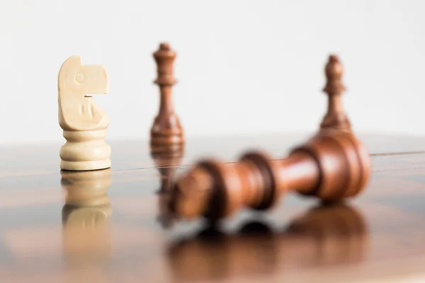 Chess photographed on a chessboard — Stock Photo, Image