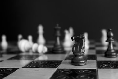 Satranç tahtasında fotoğraflanmış.