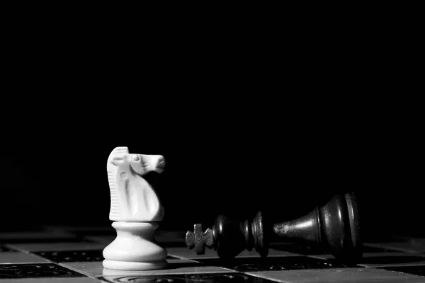 Chess photographed on a chessboard — Stock Photo, Image