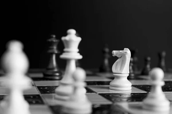 Chess photographed on a chessboard — Stock Photo, Image