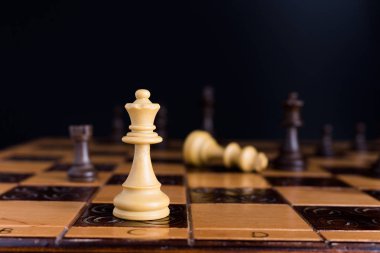 Satranç tahtasında fotoğraflanmış.