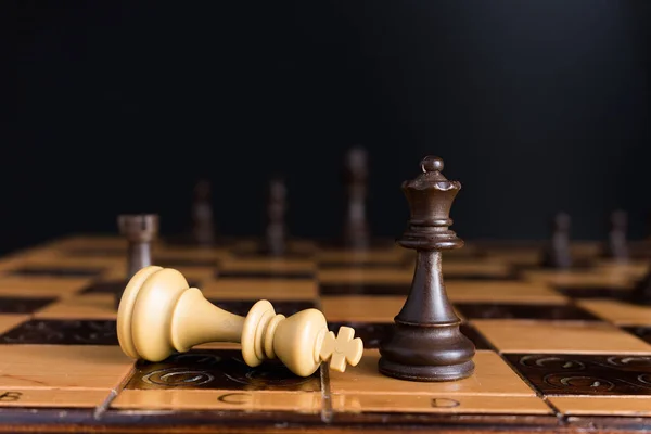 Chess photographed on a chessboard — Stock Photo, Image