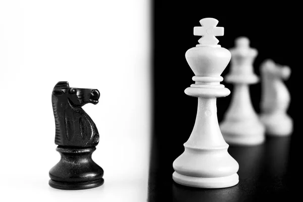 Chess photographed on a chessboard — Stock Photo, Image