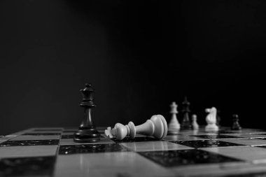 Satranç tahtasında fotoğraflanmış.