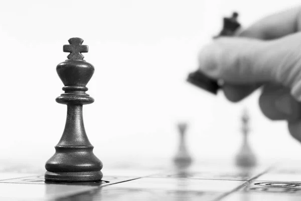 Chess photographed on a chessboard — Stock Photo, Image