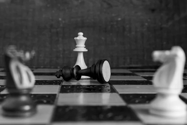 Chess photographed on a chessboard — Stock Photo, Image