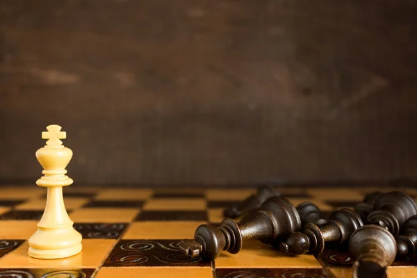 Chess photographed on a chessboard — Stock Photo, Image