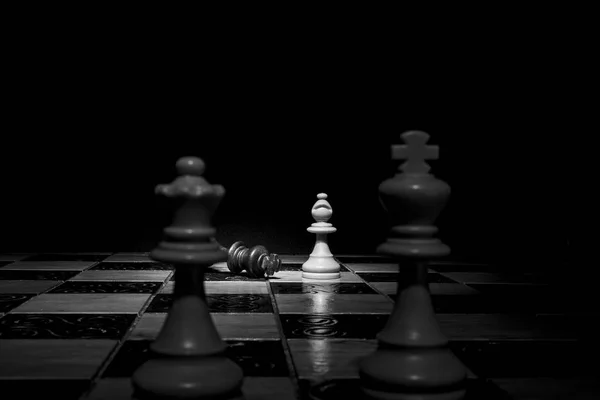 Chess photographed on a chessboard — Stock Photo, Image