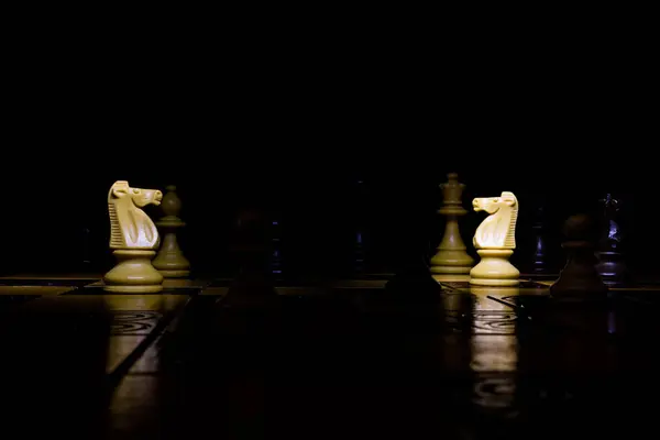 Chess photographed on a chessboard — Stock Photo, Image