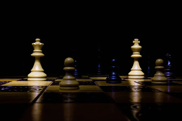 Chess photographed on a chessboard Stock Image