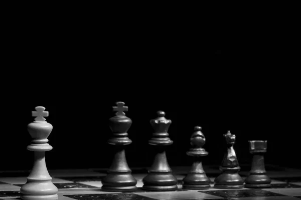 Chess photographed on a chessboard — Stock Photo, Image