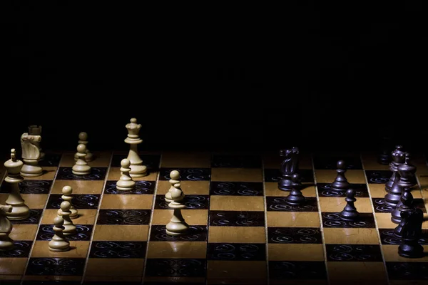 Chess photographed on a chessboard — Stock Photo, Image