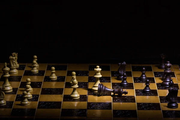 Chess photographed on a chessboard — Stock Photo, Image