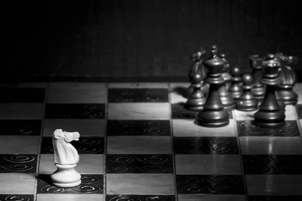 Chess photographed on a chessboard — Stock Photo, Image