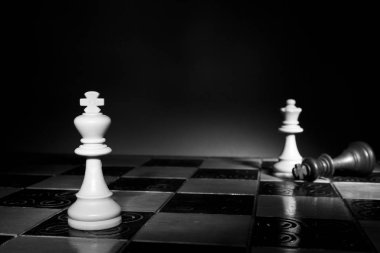 Satranç tahtasında fotoğraflanmış.