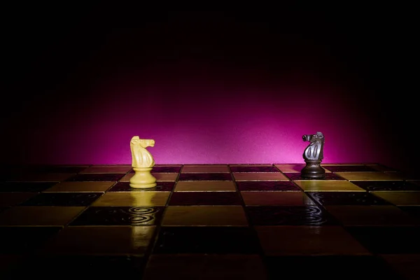 Chess photographed on a chessboard — Stock Photo, Image