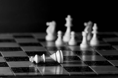 Satranç tahtasında fotoğraflanmış.