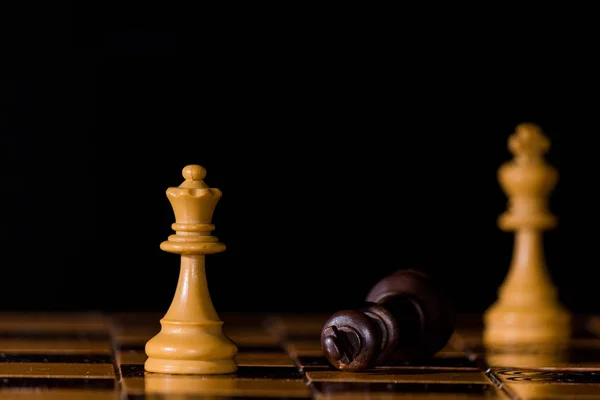 Chess photographed on a chessboard Royalty Free Stock Photos