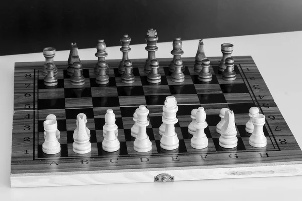 Chess photographed on a chessboard — Stock Photo, Image