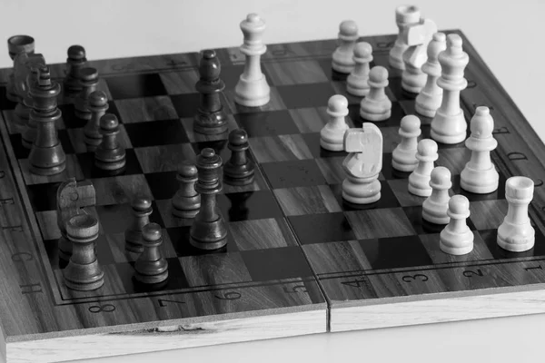 Chess photographed on a chessboard — Stock Photo, Image