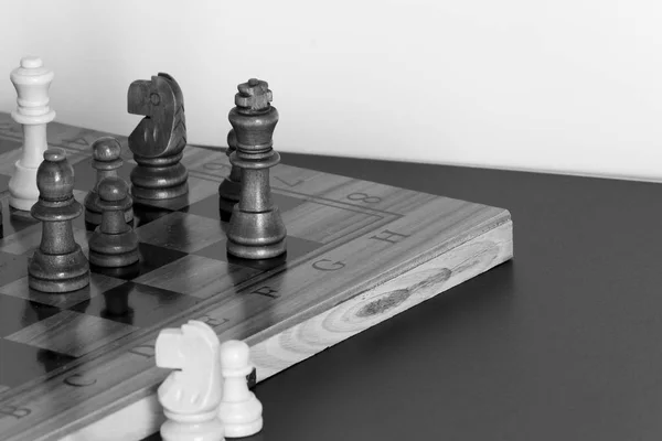 国际象棋棋盘上拍照 — 图库照片