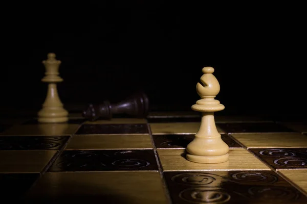 Chess photographed on a chess board — Stock Photo, Image