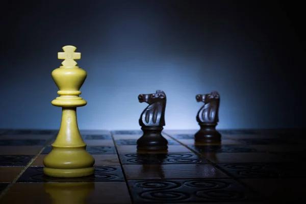 Chess photographed on a chess board — Stock Photo, Image