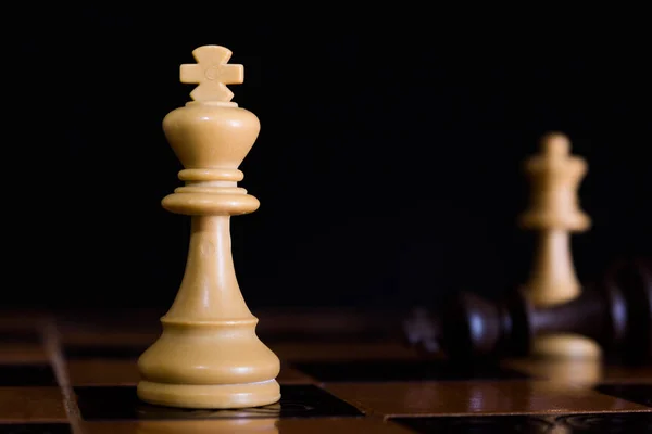 Chess photographed on a chess board — Stock Photo, Image