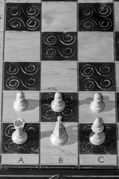 शतरंज बोर्ड पर चित्रित शतरंज — स्टॉक फ़ोटो, इमेज