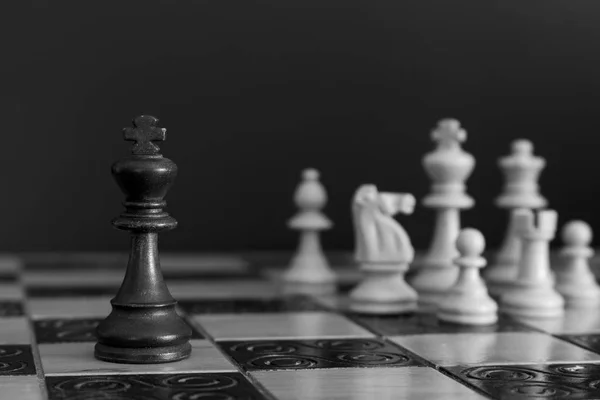 Schach auf einem Schachbrett fotografiert — Stockfoto