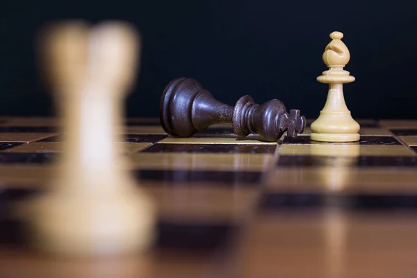 Chess photographed on a chess board — Stock Photo, Image