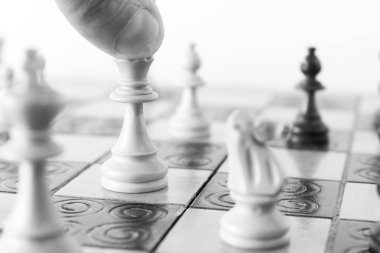 Satranç satranç tahtasında fotoğrafı