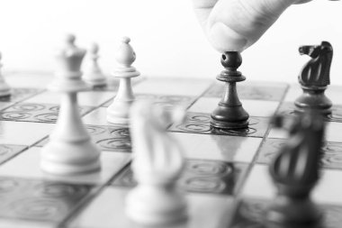 Satranç satranç tahtasında fotoğrafı