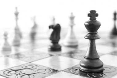 Satranç satranç tahtasında fotoğrafı