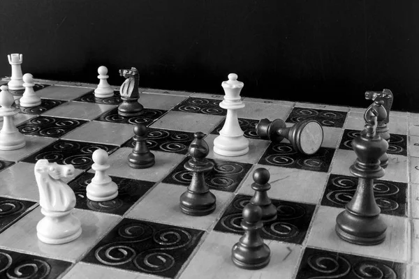 Chess photographed on a chess board — Stock Photo, Image