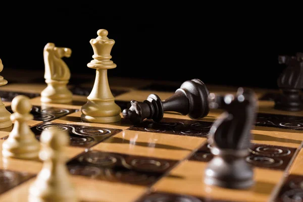 Chess photographed on a chess board — Stock Photo, Image