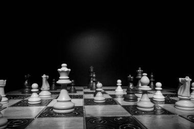 Satranç satranç tahtasında fotoğrafı