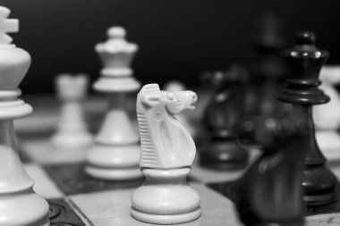 Satranç satranç tahtasında fotoğrafı