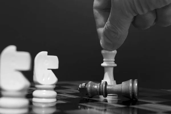 Chess photographed on a chess board — Stock Photo, Image