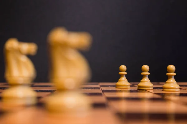 Chess photographed on a chess board — Stock Photo, Image