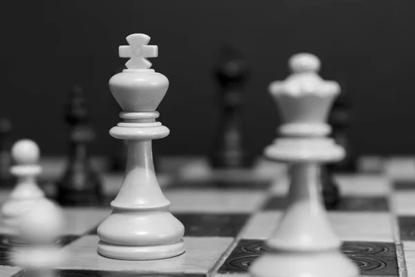 Chess photographed on a chess board — Stock Photo, Image