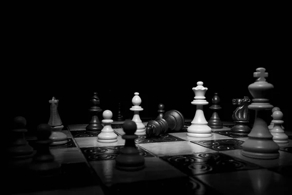 Chess photographed on a chess board — Stock Photo, Image