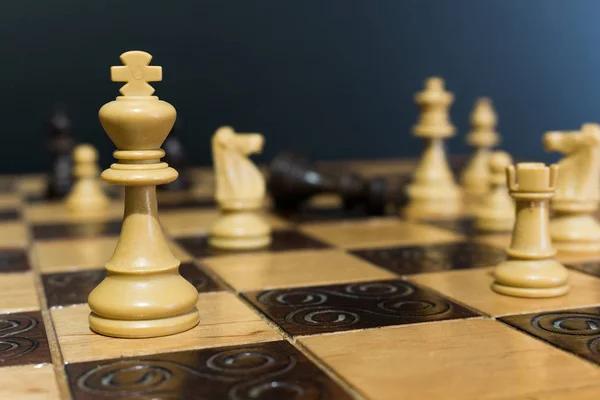 Chess Fotograferad Ett Schackbräde — Stockfoto
