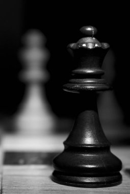 Satranç tahtasında fotoğraflanmış.