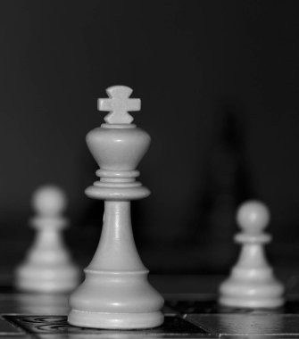 Satranç tahtasında fotoğraflanmış.